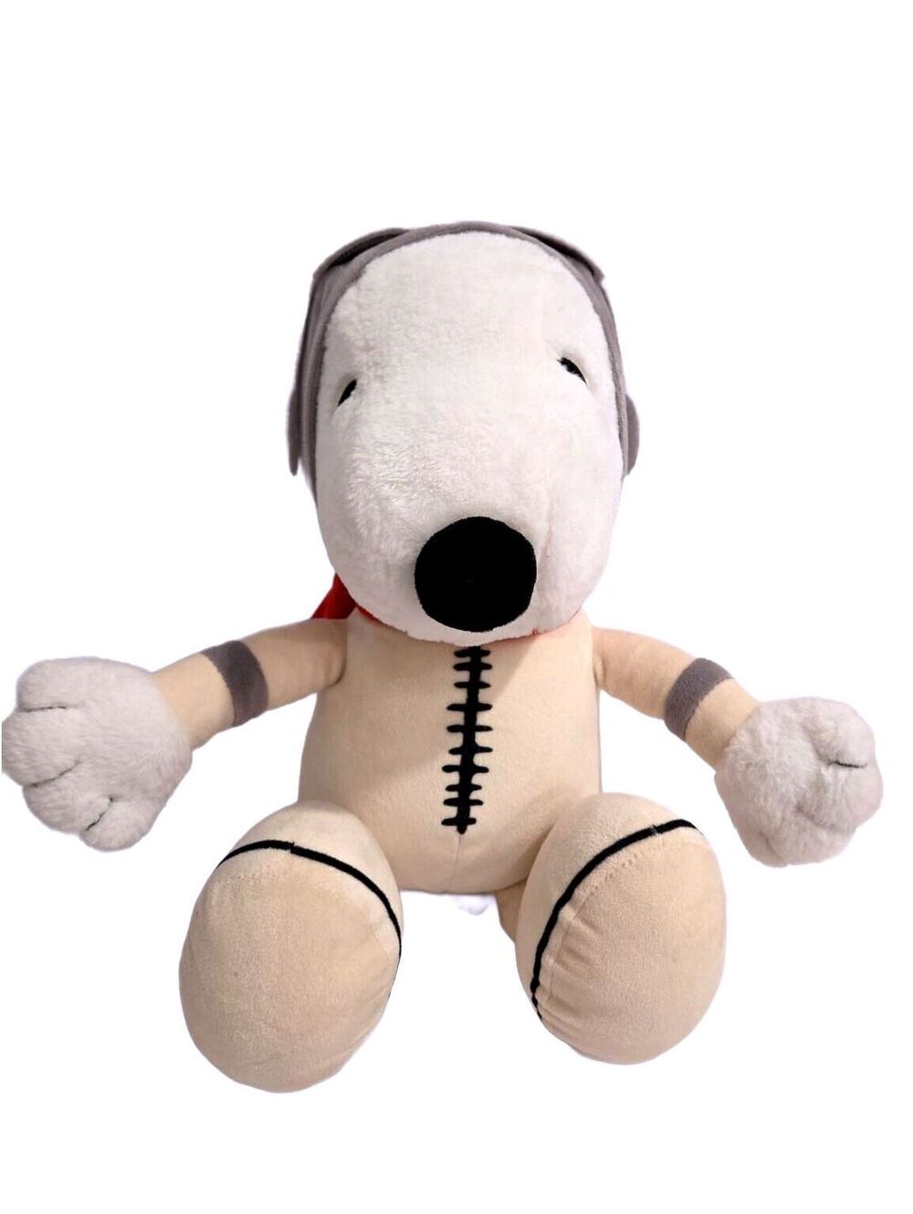 MINISO Peanuts Snoopy Flying Ace Pilot Plush 16" Aviator Red Scarf
